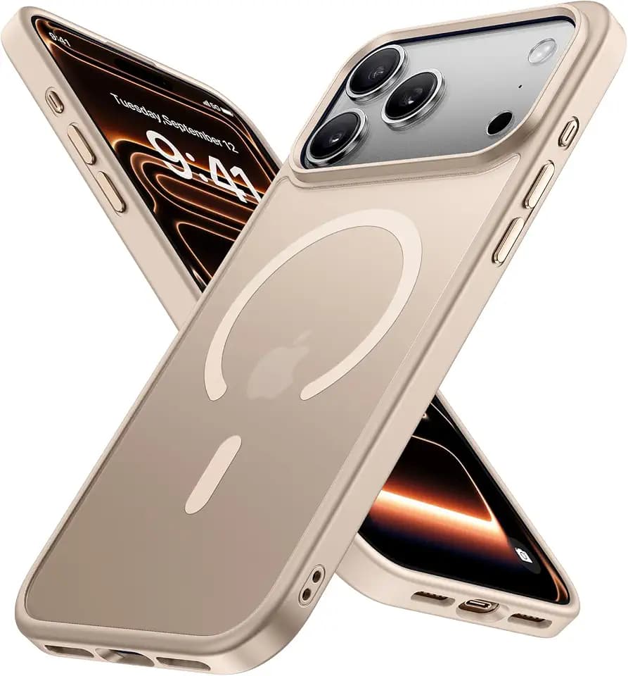 Miracase für iPhone 17 Pro Max Hülle für Magsafe [TOP Militärschutz & Magnetkraft] Stoßfest Kratzfest mit Samtiger Haptik Extrem Langlebig Handyhülle für iPhone 17 Pro Max 6,9", Matt-Gold
