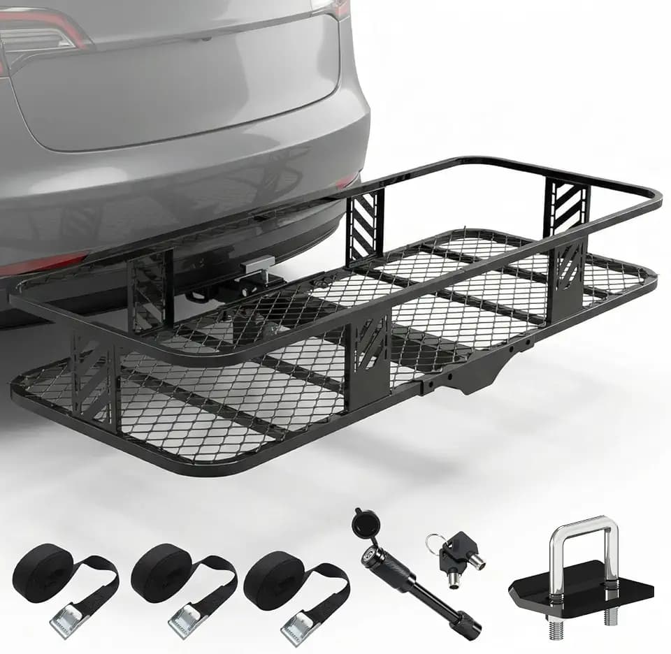 56 X 24 X 7 Inch Foldable Hitch Cargo Carrier for 2 Inch Hitch Receivers