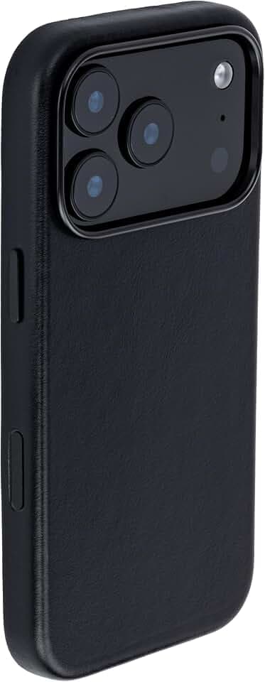 Dockem Echtleder-Hülle für iPhone 17 Pro Kompatibel mit MagSafe, mit Kapazitivem Kamera-Kontrollknopf (MSGL, Schwarz)