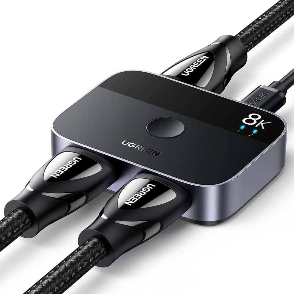 UGREEN HDMI 2.1 Switch 8K@60Hz 2 in 1 Out/1 in 2 Out aus Aluminium
