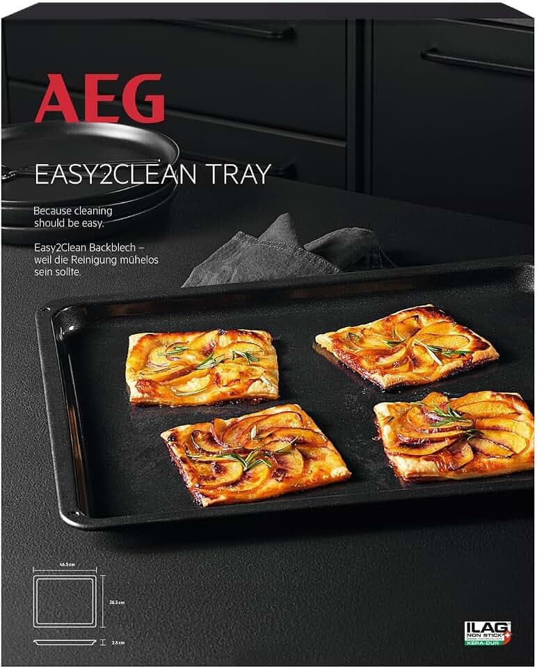 AEG Easy2Clean Backblech mit Antihaftbeschichtung, ohne Backpapier direkt auf dem Backofenblech backen, Keramikbeschichtung erleichtert Reinigung, PT/PF frei, COTE2CTRAY, BxTxH: 46,6 x 38,5 x 2,2 cm