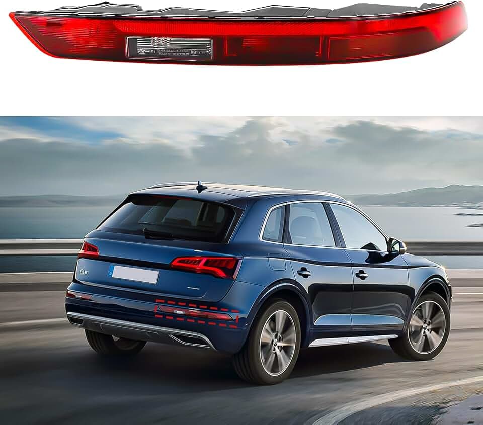 Rear Bumper Reflectors Light Stop Brake Tail Lights Compatible for Audi Q5 2017 2018 2019 2020 80A945070A Right Passenger Side (Left Driver Side)