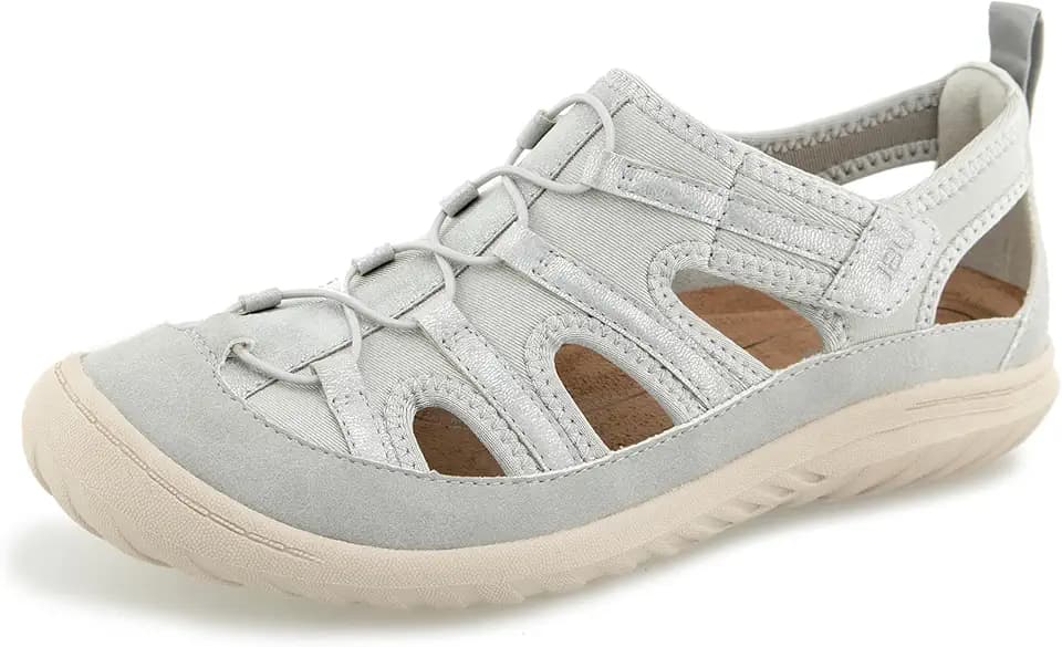 JBU Women's Cupcake Casual Comfortable Flexible Arch Support APMA Accepted Fisherman Walking Flat