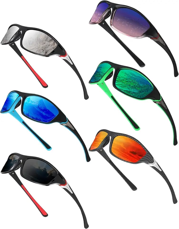 Frienda 6 Pack Polarized Sport Sunglasses for Men Outdoor