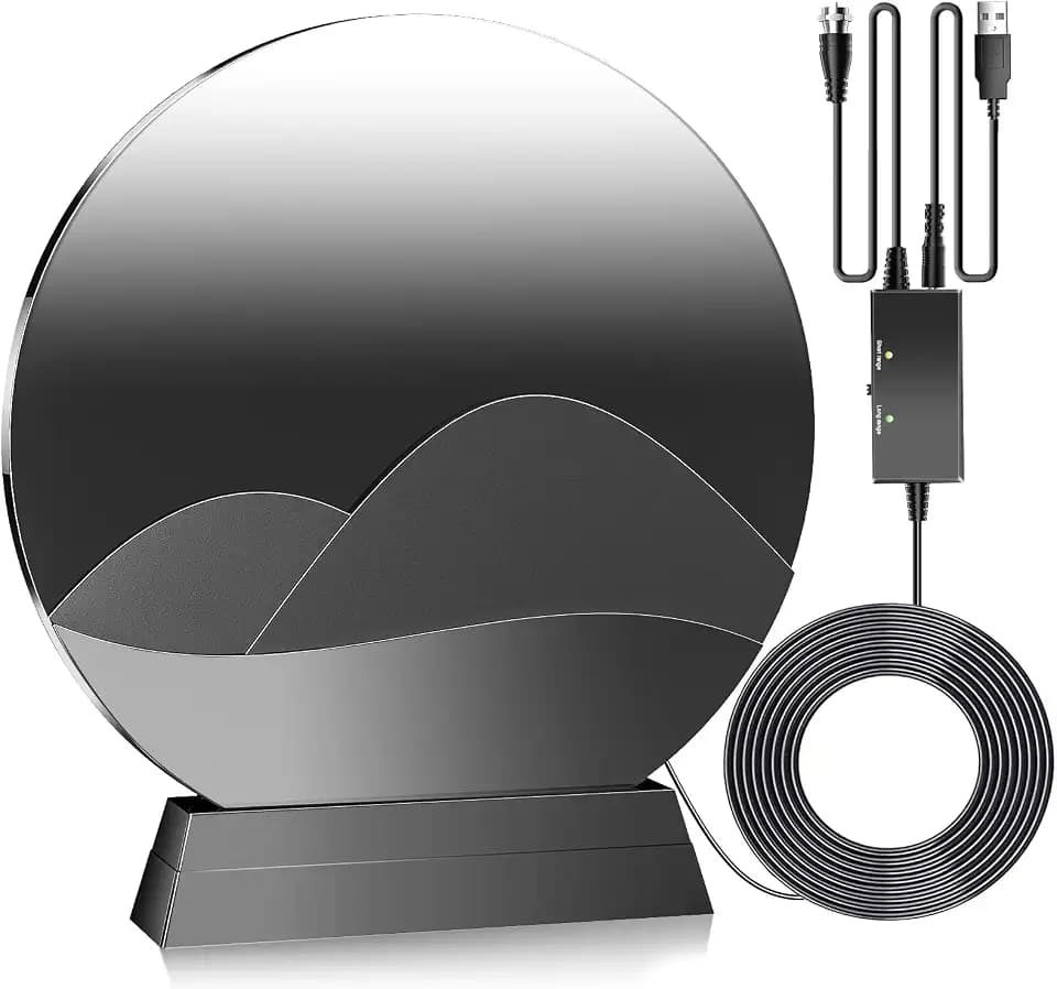 Long Range HDTV Antenna for Local Channels with Signal Booster Amplifier, Support 8K 4K 1080p for All TVs