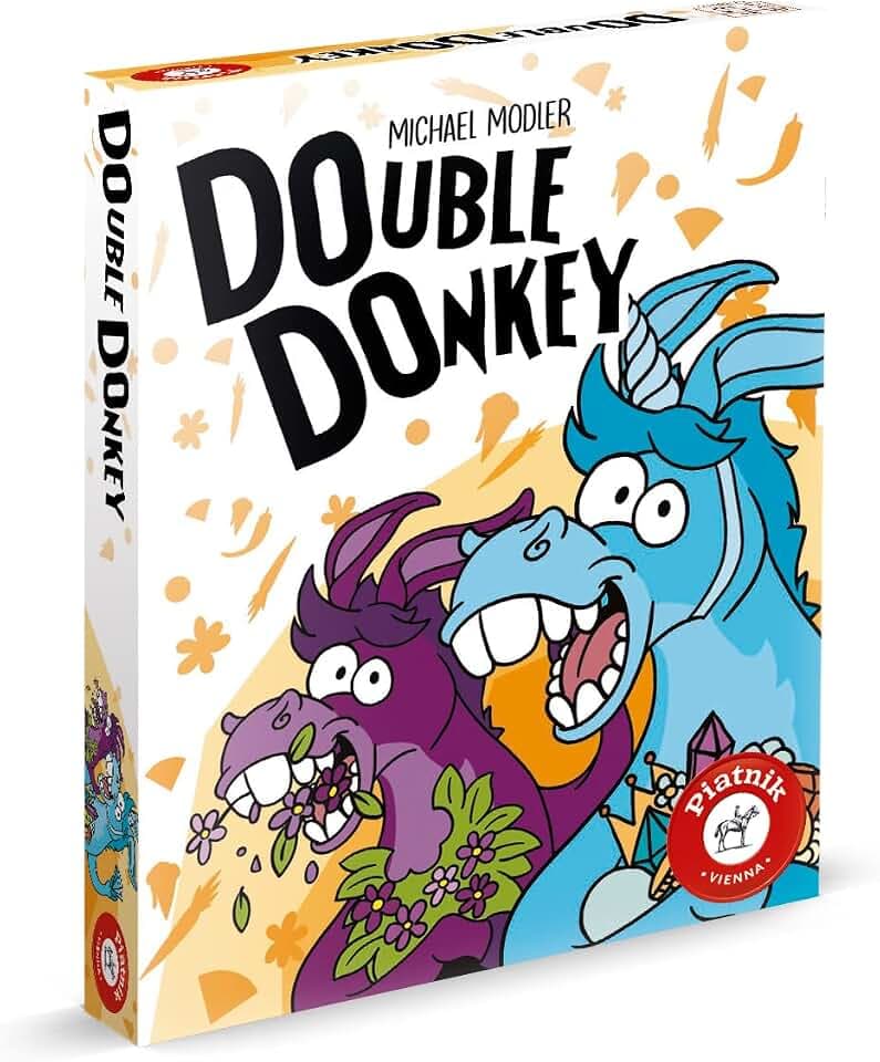 Piatnik Double Donkey: Kurzweiliger und emotionaler Mix aus Würfel- und Kartenspiel !, Weiß