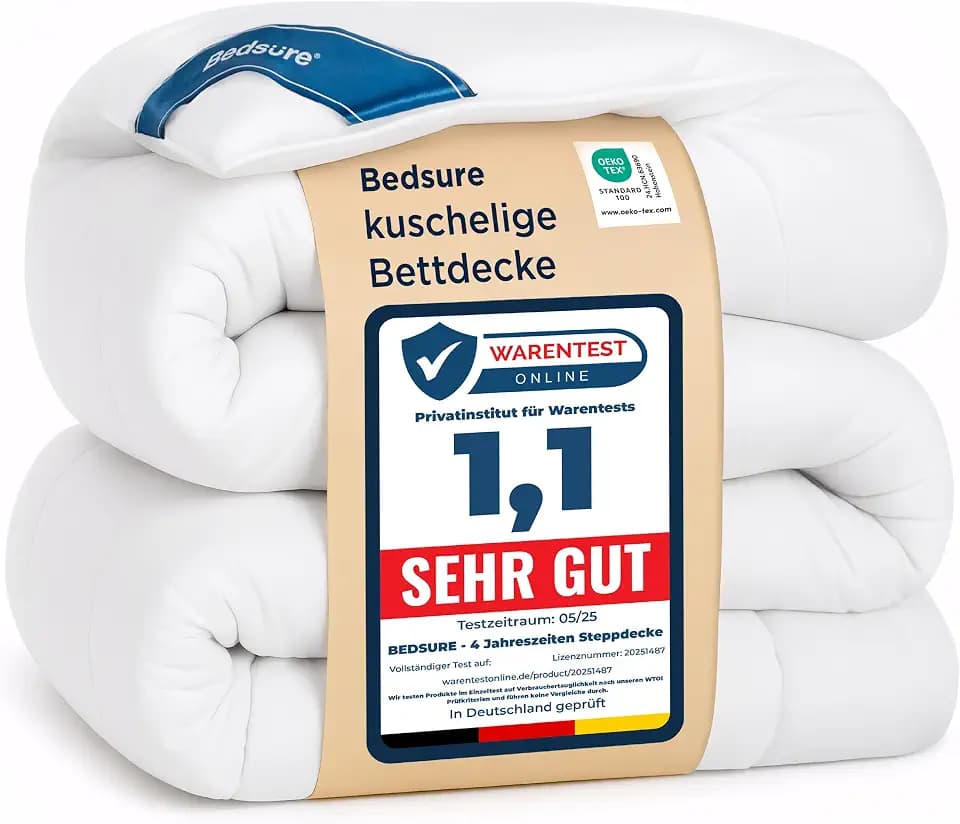 BEDSURE Bettdecke 140x200 Ganzjahresdecke Steppdecke - Oeko-TEX Duvet