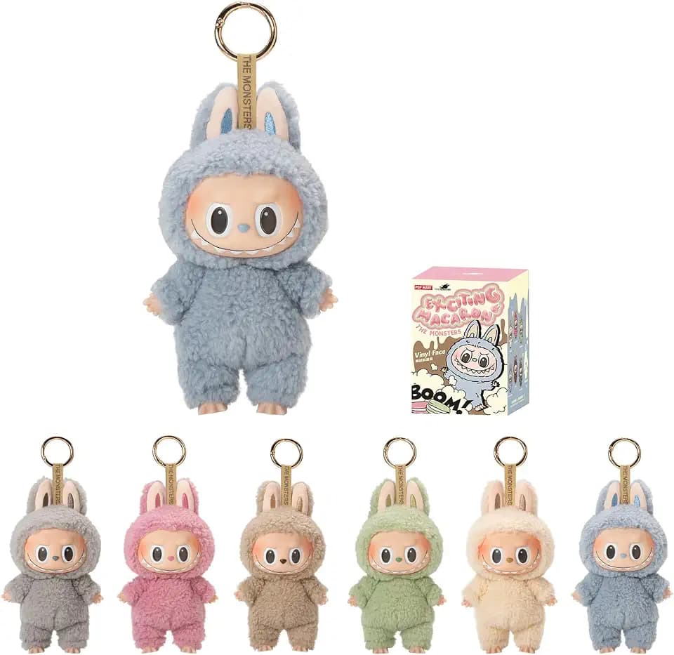 POP MART Monster Tasty Macarons Vinyl Face Blind Box Figuren, zufälliges Design, modernes Wohnspielzeug, Sammlerstück-Set für Schreibtisch, 1 Stück