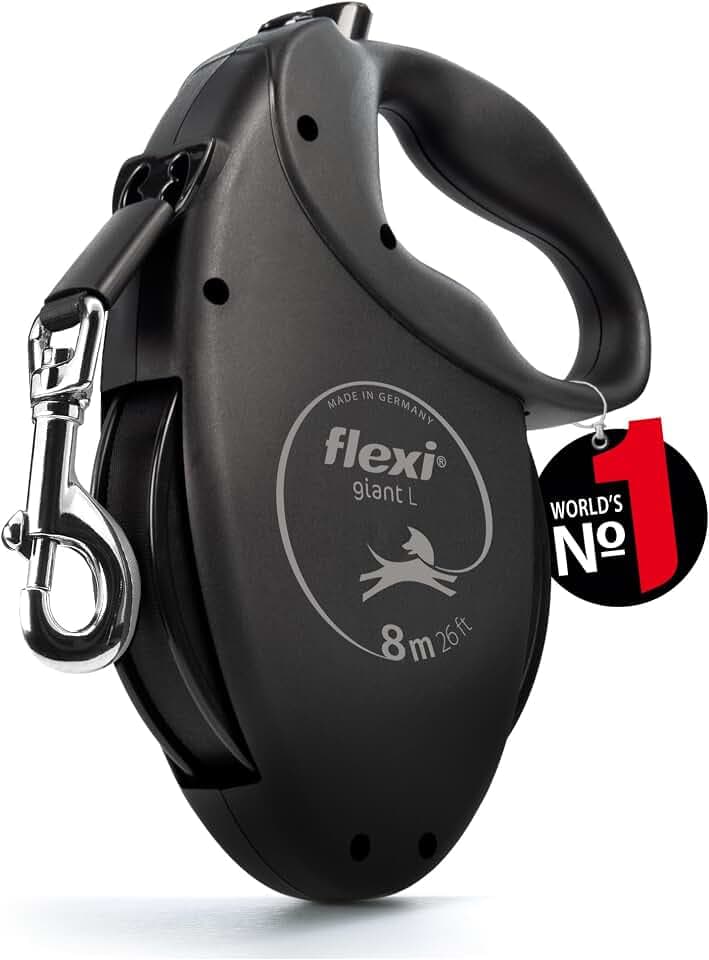 flexi® Giant Black Edition L Hunde Roll-Leine, 8m Gurt, schwarz