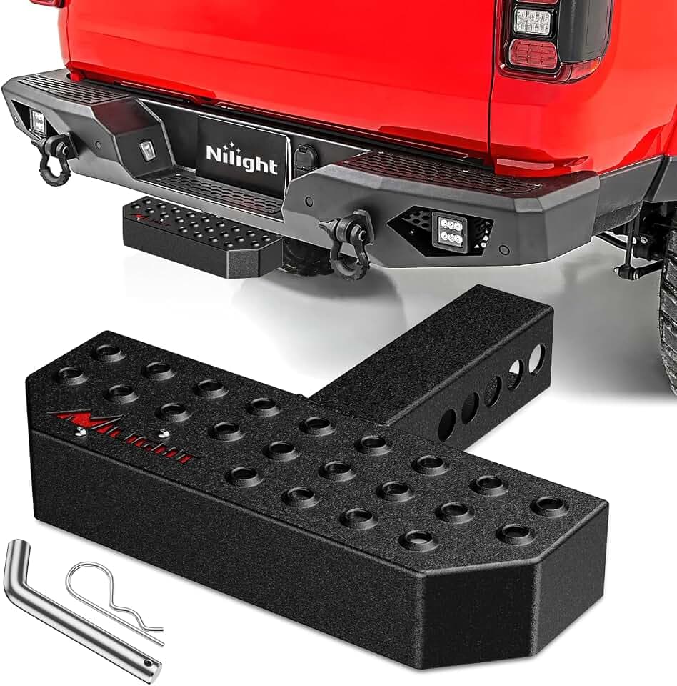 Nilight 11.9" Hitch Step with 2" Hitch Receiver for Pickup Truck Car SUV
