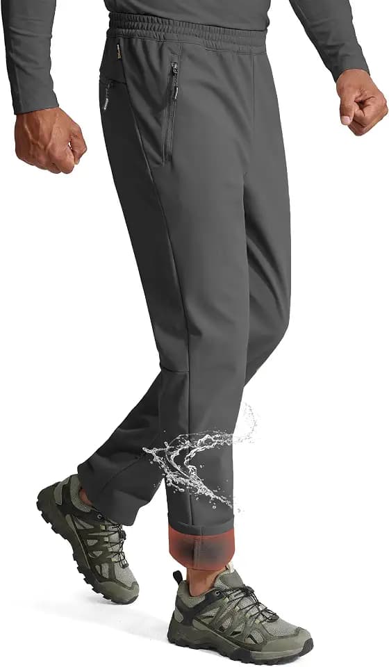 FREE SOLDIER Men's Fleece Lined Winter Pants Waterproof Sweatpants