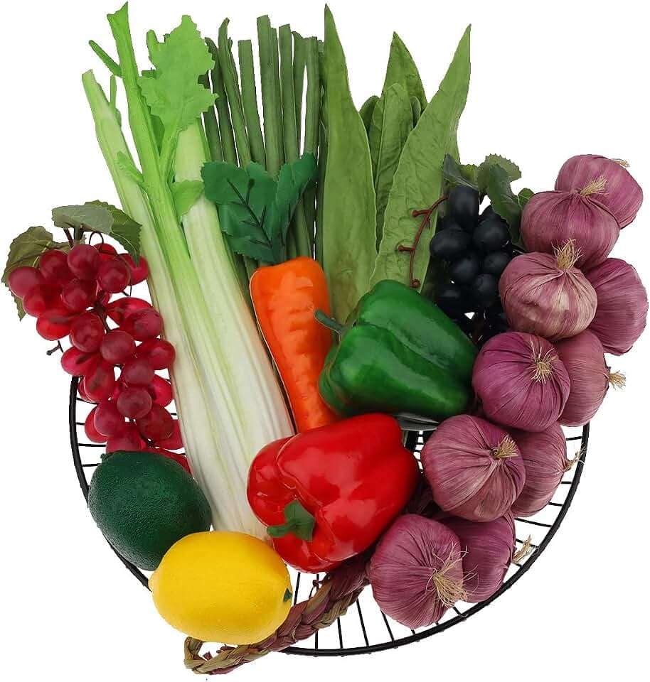 11 Pcs Fake Vegetables,Realistic Artificial Vegetable & Fruits