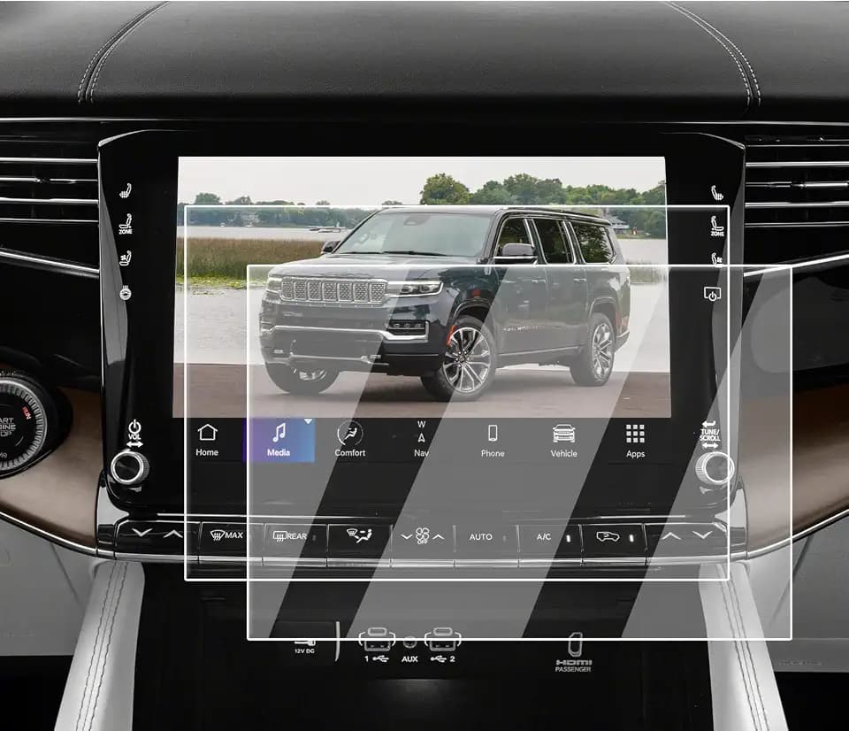 Screen Protector 2 Pcs For 2022-2025 Jeep Grand Wagoneer - 12-Inch Nano-film Navigation Screen Protector For 2022-2025 Grand Wagoneer(Base/Series/Obsidian) Accessories - HD Clear & Easy to Install