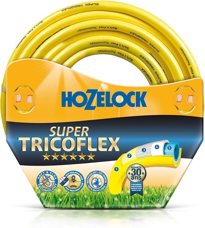 HOZELOCK - Super Tricoflex Ultimate Schlauch Ø 12,5mm (1/2") 100 M: Ultraleichter, robuster und formstabiler Gartenschlauch, "TNT Non Torsion" und "Soft&Flex" Technologien, 40% recyceltes PVC [116788]