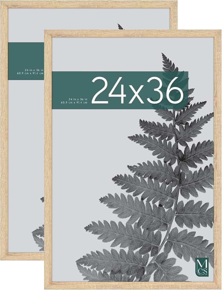 MCS Studio Gallery Poster Frame, 24x36, Natural Woodgrain, 2-Pack
