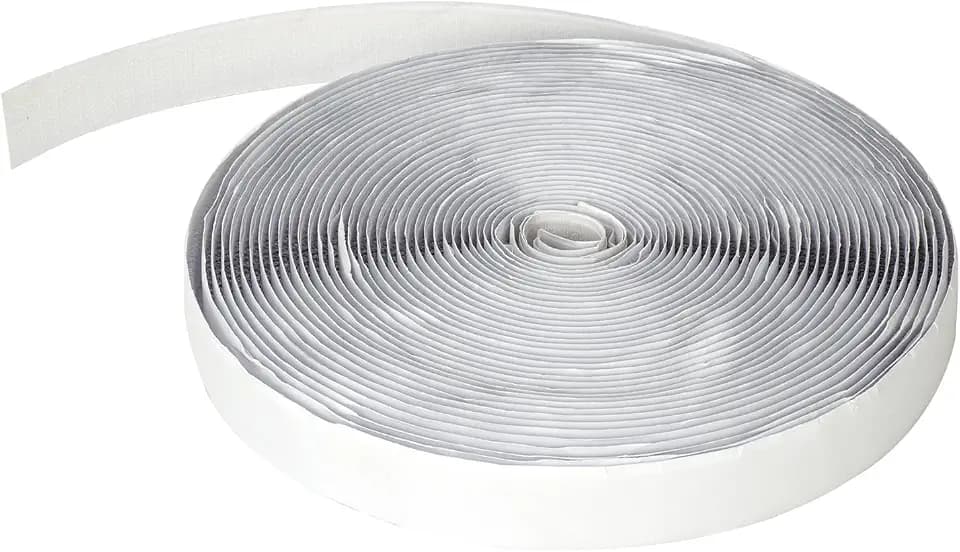 HOOMEE Klettband Selbstklebend für Fliegengitter, Insektenschutz Vorhänge, Tür- und Fensterabdichtung und Haushalt, Extra Stark, 12m Lang / 2cm Breit, Haken Klettband Weiß, Ohne Flauschband