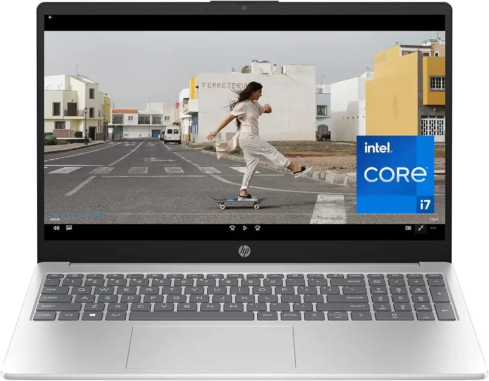 HP 15.6 inch Laptop PC, Processor: 13th Generation Intel® Core™ i7, Graphics: Intel® Iris® Xe Graphics, 16 GB DDR4-3200 MHz RAM, 512GB SSD, Windows 11 Home (Silver, 15-fd0099nr)