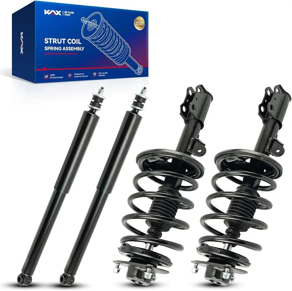 KAX Quick Front Rear Struts for Toyota 1999 2000 2001 2002 2003 Sienna Front Rear Shocks Complete Struts Assemblies with Coil Spring Set of 4, Replace 171437 171438 37243 * 2