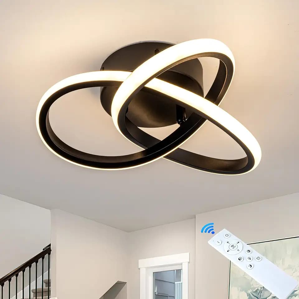 TIZFCA 10" Modern Ceiling Light, 24W LED Ceiling Light with Remote Control