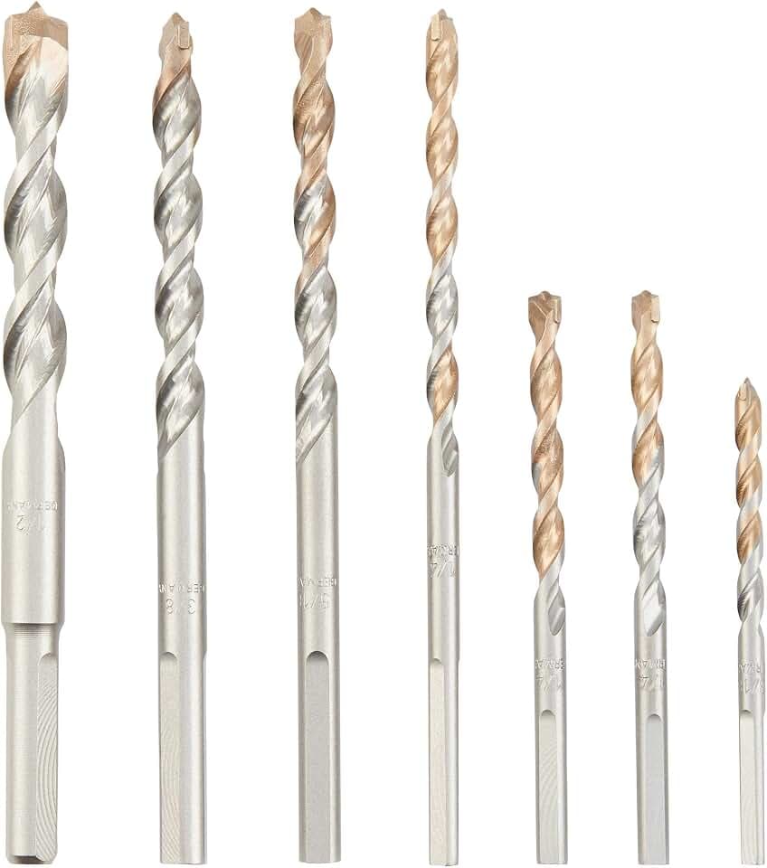 DEWALT Masonry Drill Bit Set, Percussion, Concrete & Block, 7-Piece (DW5207)