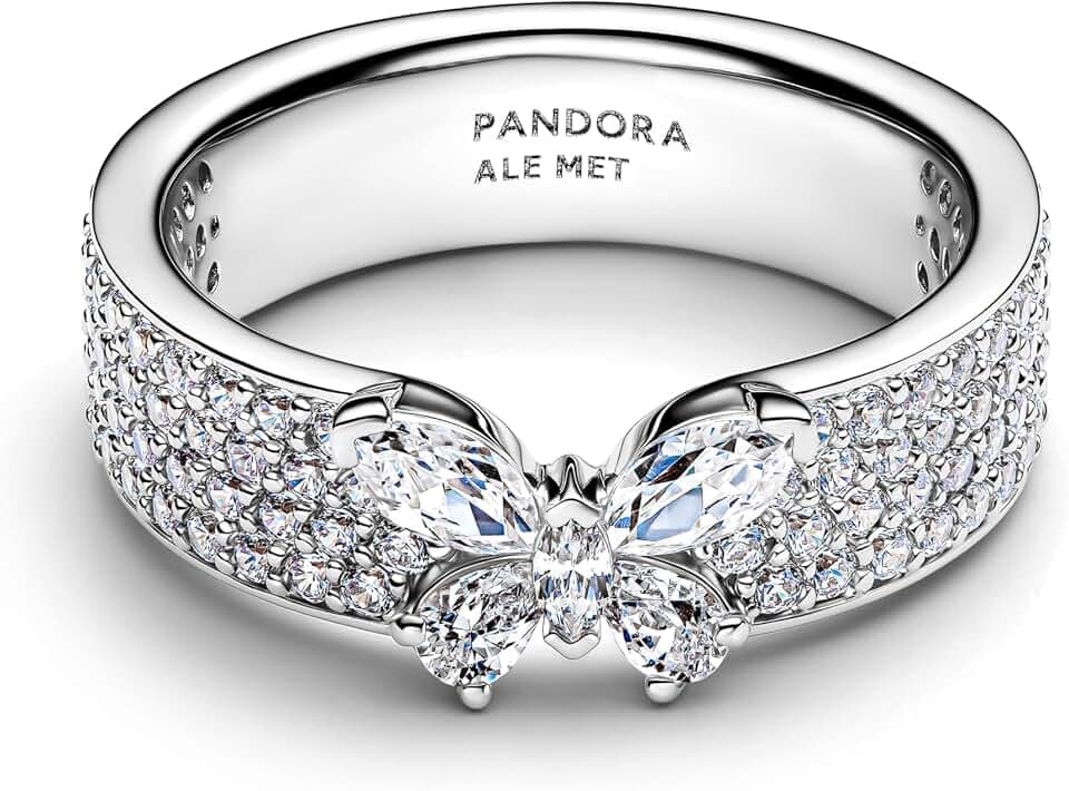 PANDORA Timeless Funkelnder Schmetterling Markanter Ring aus Sterling Silber mit Zirkonia, Größe: 56, 194270C01-56