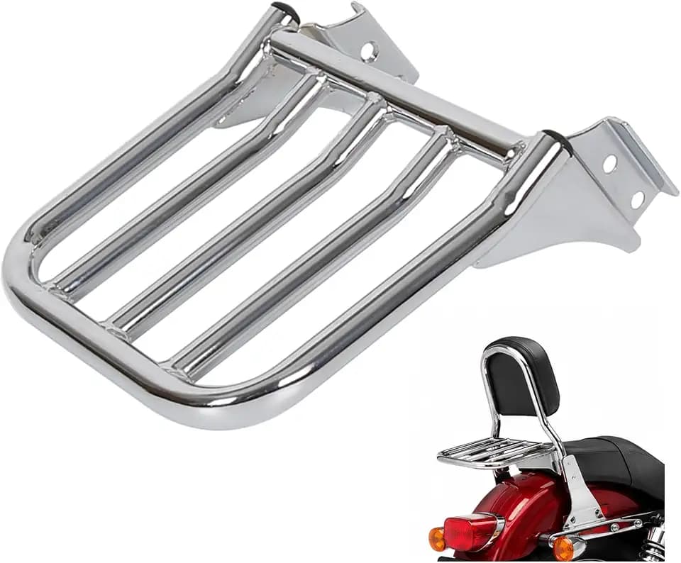 ECOTRIC Chrome Sissy Bar Luggage Rack for Harley Davidson Softail Heritage