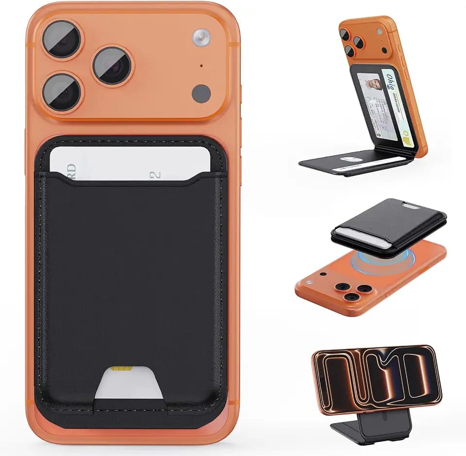 for MagSafe Wallet with Adjustable Stand, 5 Cards Holder, RFID Blocking