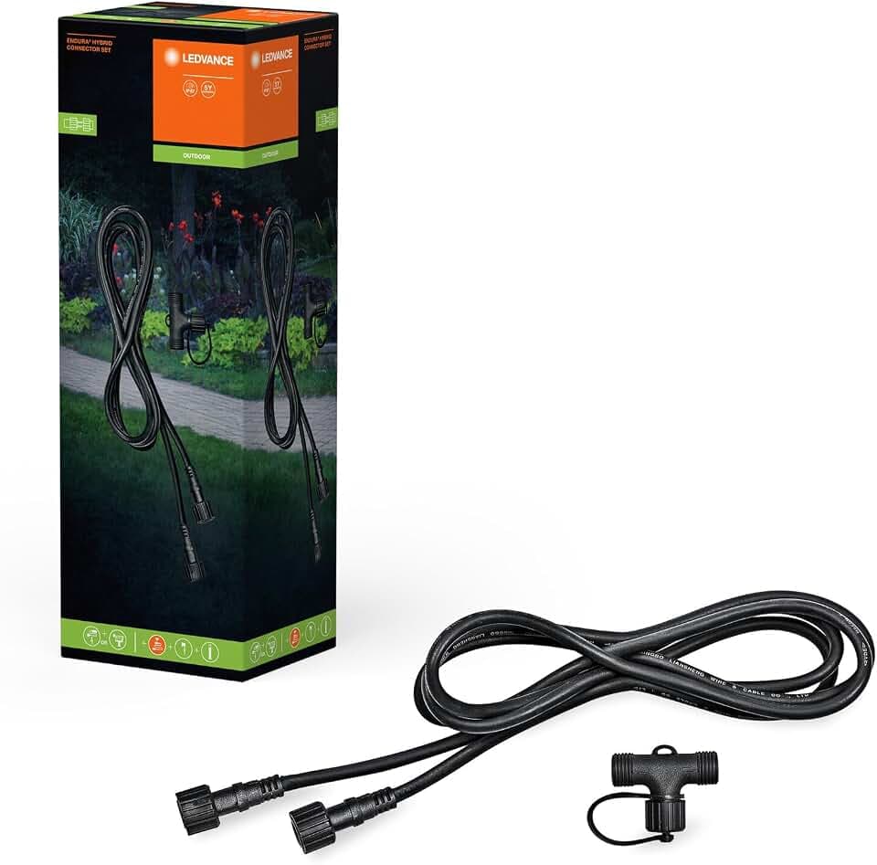 LEDVANCE ENDURA HYBRID CONNECTOR, Komponenten für Hybridleuchten, schwarz, Kunststoff, IP67 Schutzklasse, Solar- & Stromnetzbetrieb, vielseitige Anwendungsbereiche, einfache Installation