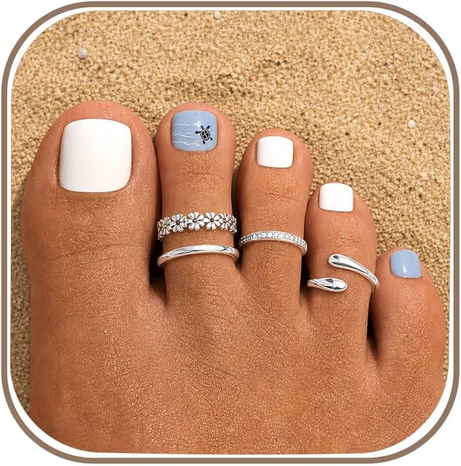 Toe Rings for Women Non Tarnish Adjustable Waterproof Toe Ring