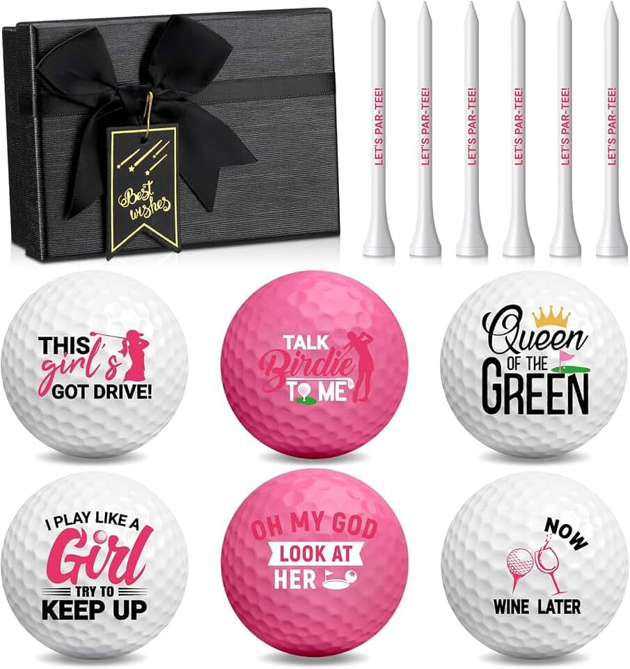 13 Pcs Women's Golf Ball Funny Golf Ball for Women with Tees and Gift Box