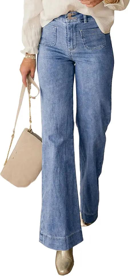 PRETTYGARDEN Womens Wide Leg High Waisted Trendy Jeans