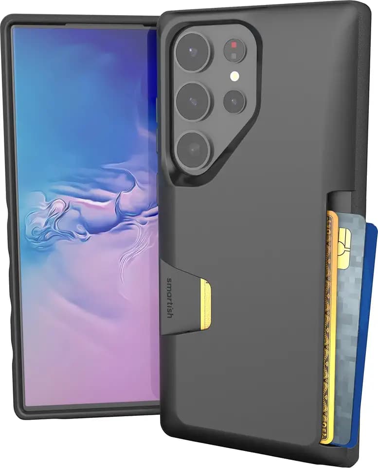 Smartish Galaxy S23 Ultra Wallet Case, Card Holder, Wallet Slayer V1, Black