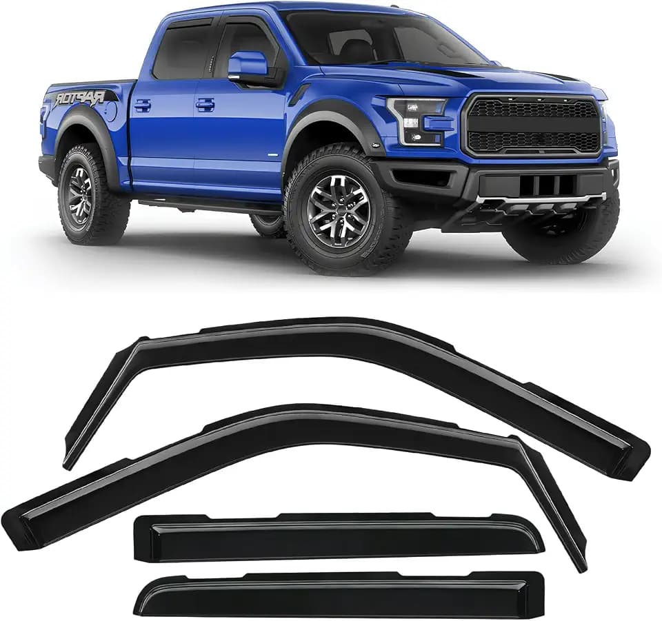 in-Channel Rain Guards Compatible with Ford F150 2021 2022 2023 2024 2025