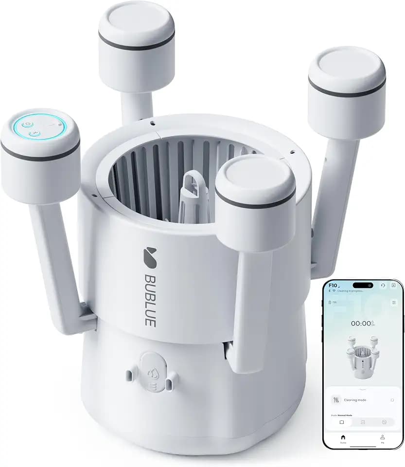 BUBLUE F10 Pool Surface Skimmer Robot,Robotic Pool Skimmer,Space White