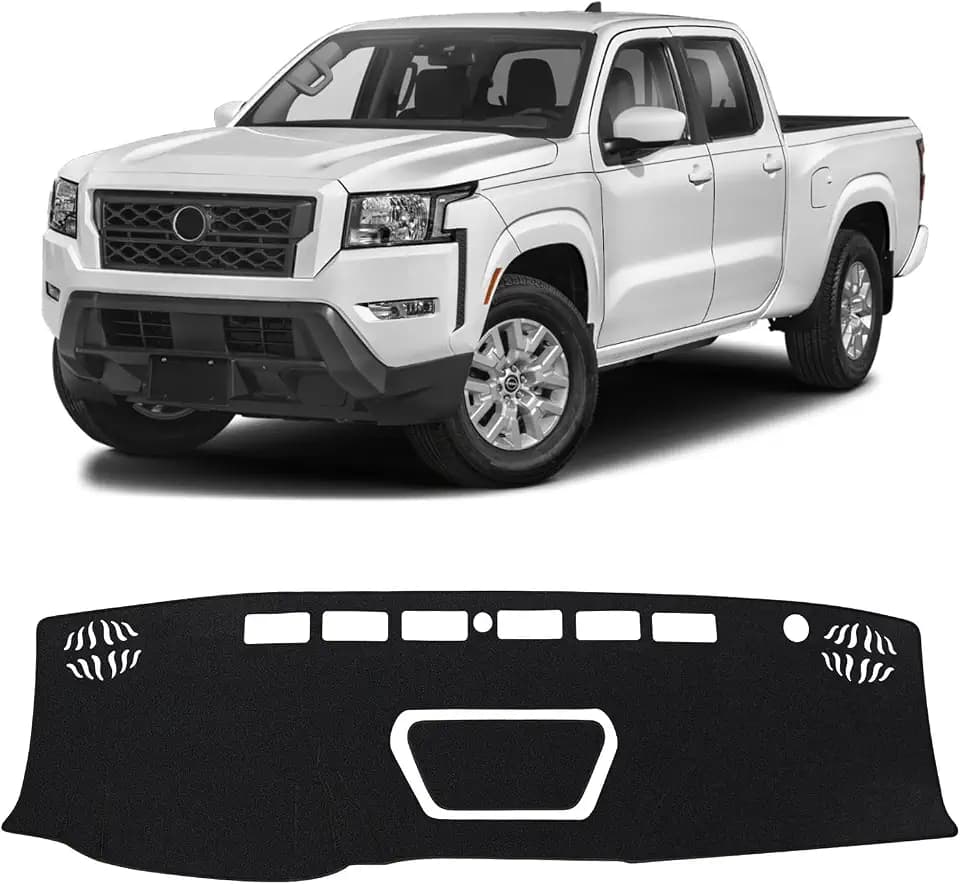 FIILINES Dash Cover Compatible with 2022-2025 2026 Nissan Frontier, Dashboard Mat Exact Fit for Frontier Accessories Dashboard Pad Carpet Dash Mat Sunshade Non-Slip Polyester Protector No Glare Black