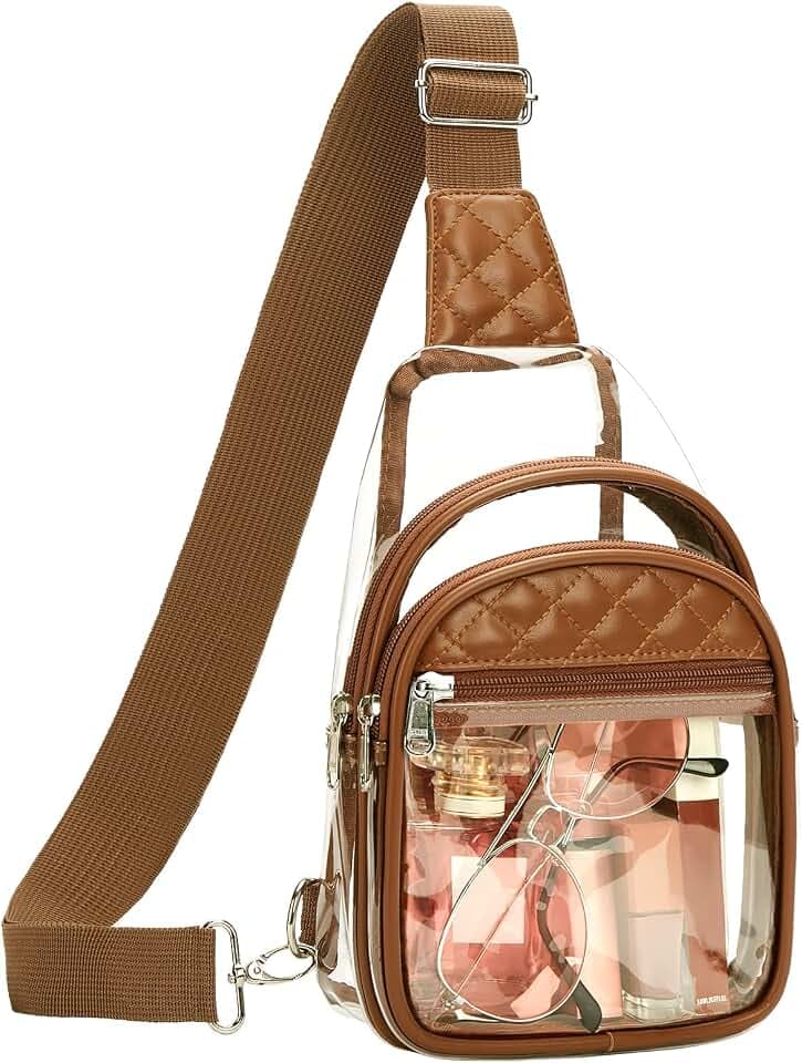 Vorspack Clear Bag for Stadium Events - Crossbody Bag for Women Clear Stadium Bag for Concerts Sports Festivals