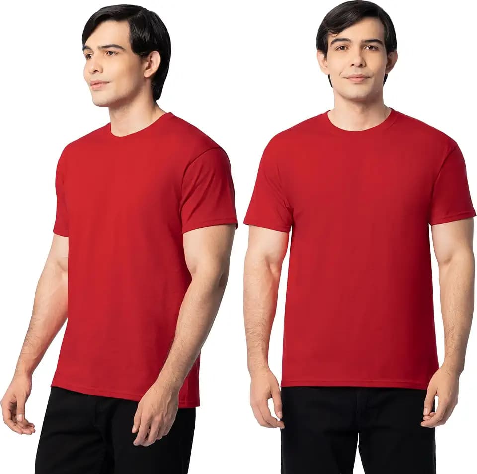 Fruit of the Loom Men's Eversoft Cotton Short Sleeve T-Shirts, 2 Pack