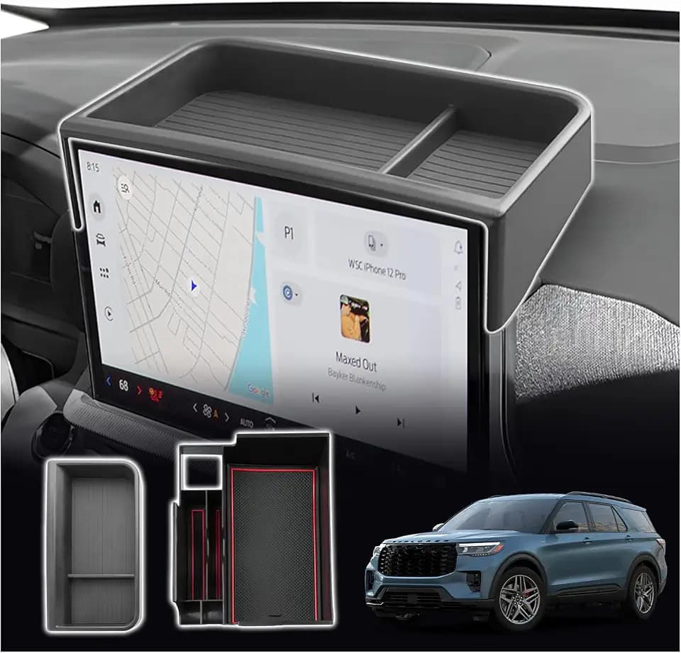 SXCY 2PCS for 2026 2027 Ford Explorer Screen Back Tray+Console Organizer