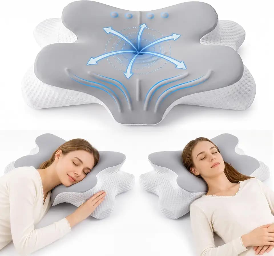 TOOHUB Kopfkissen Memory Foam Nackenkissen Ergonomisches Kissen für Seiten, Rücken & Bauchschläfer,Nackenstützkissen Orthopädisch