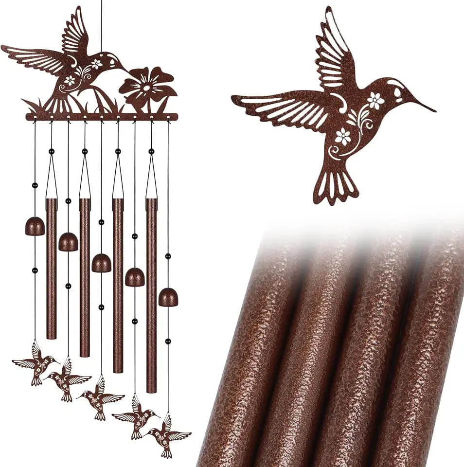 Hummingbird Wind Chimes for Outside Memorial Outdoor Garden Decor Windchime