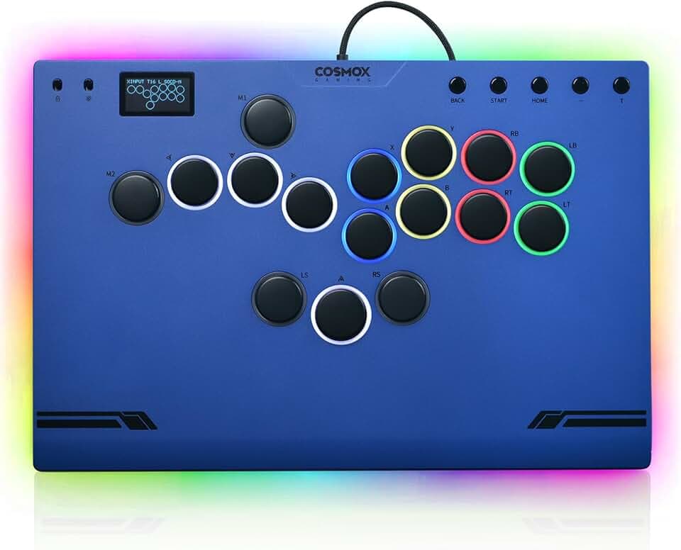 Haute42 M Ultra Gen2 Aluminum Leverless Arcade Stick, Hot-Swap, Blue