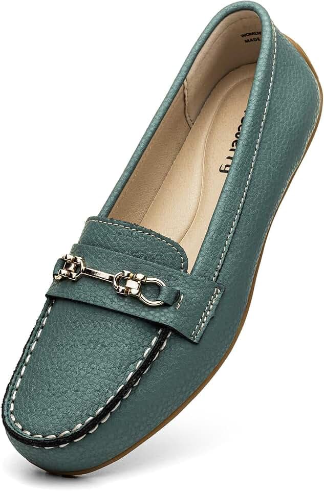 Loafers for Women Comfort Leather Loafers Cute Slip On Business Casual Dress Shoes Lightweight Work Flats Driving Mocs Walking Shoes for Women