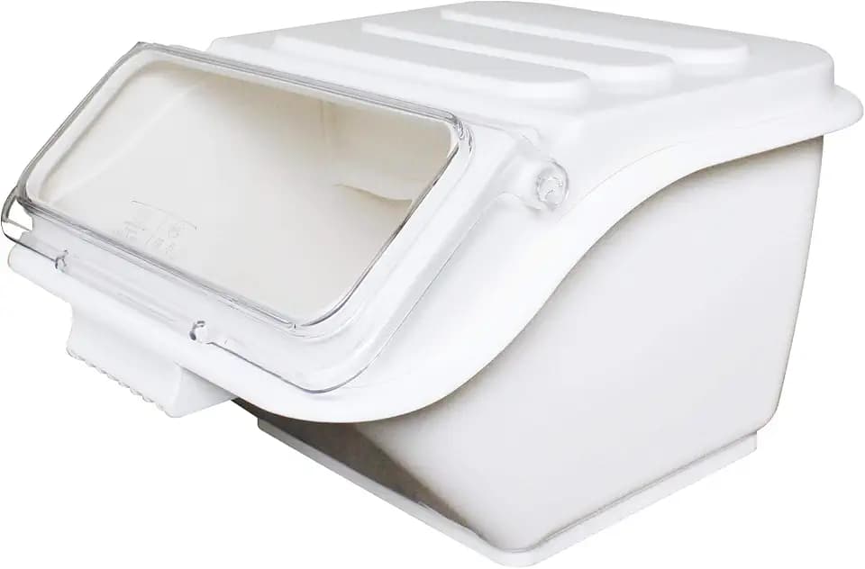 Thunder Group PLIB002S Shelf Ingredient Bin, 2 Gallon (40 Cup), 11-3/4" x 14-1/2" x 8-5/8", Stackable, Clear flip top lid, Includes Scoop with Built in Holder, Dishwasher sa