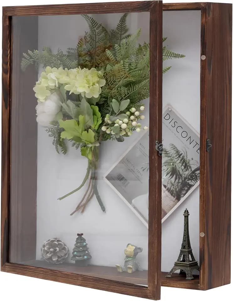Muzilife 16x20 Large Shadow Box Pine Wood Picture Frame, 3.94 Deep, Brown