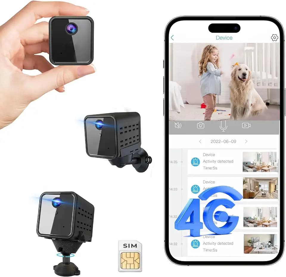javiscam 4G LTE Mobilfunk-Überwachungskamera mit SIM-Karte, kabellose Kamera, kein WLAN erforderlich, 2K FHD Auto-Sicherheitskamera, Radar-Bewegungserkennung, 20 Tage Standby-Akkulaufzeit, tragbare