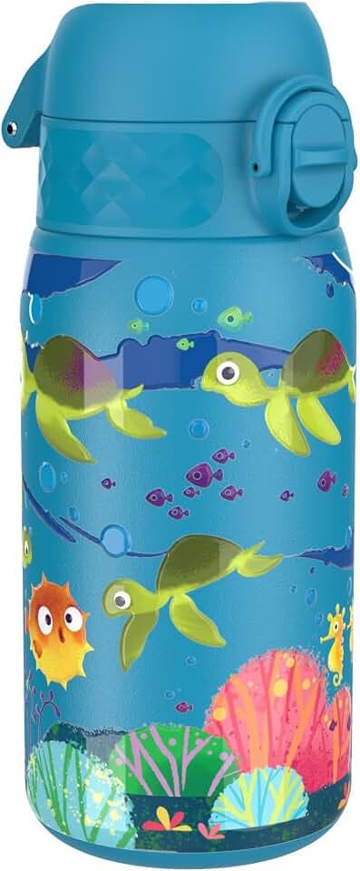 ion8 Vakuumisolierte Stahl-Trinkflasche, 320 ml (11 oz), Meeresschildkröte