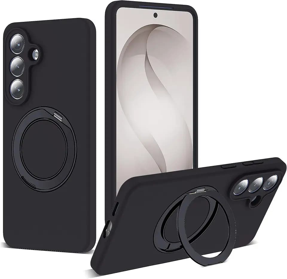 for Silicone Samsung Galaxy S26 Plus Case with Stand,Black
