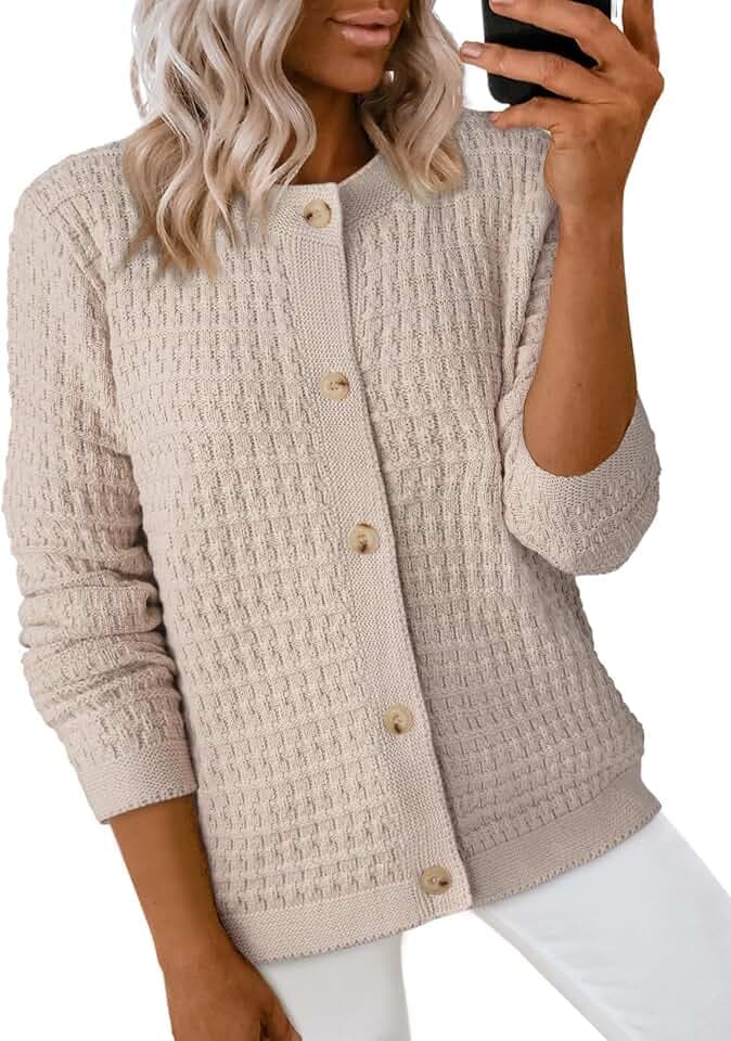 Dokotoo Women's Cardigan Sweaters Long Sleeve Fall Button Down Jackets 2026