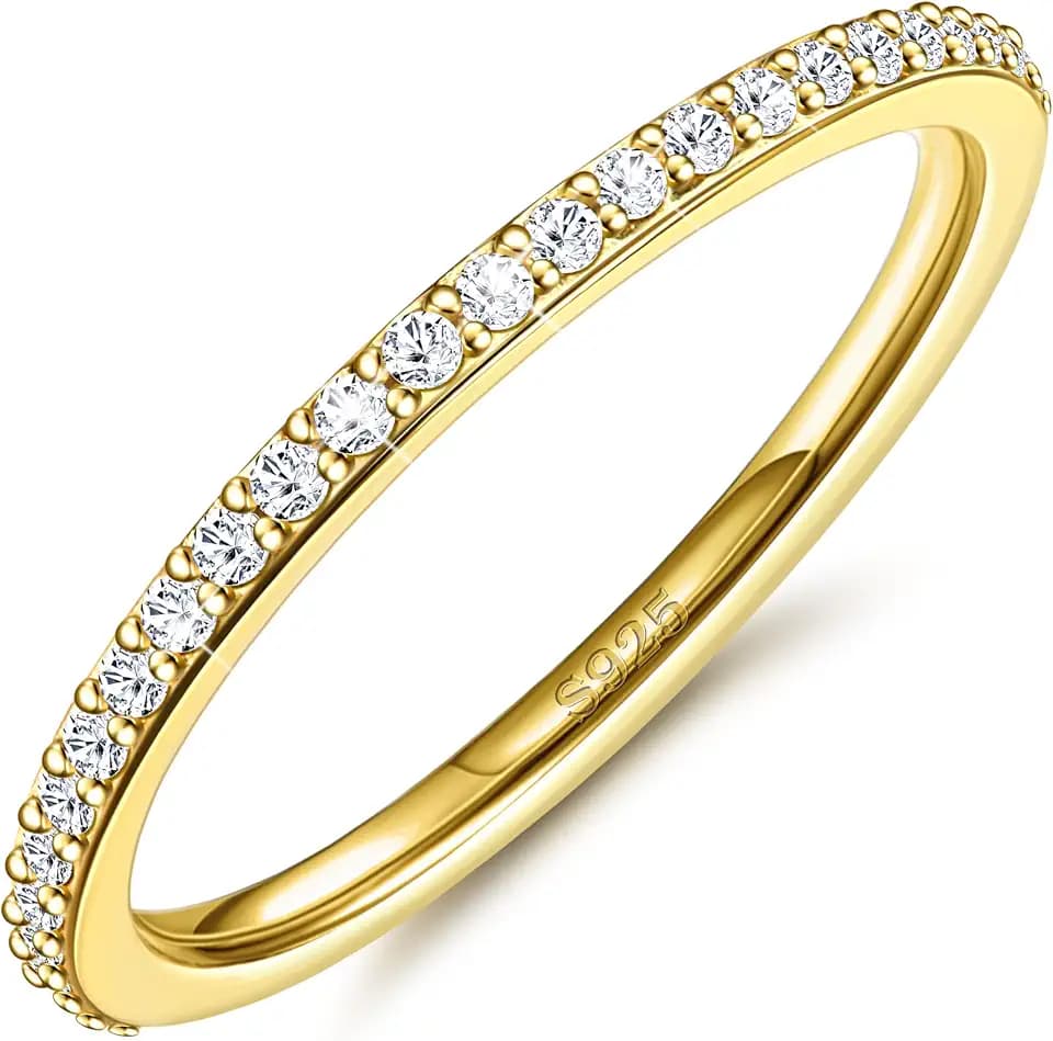 Dochais 925 Sterling Silber Eternity Ringe Stapel Ringe Damen