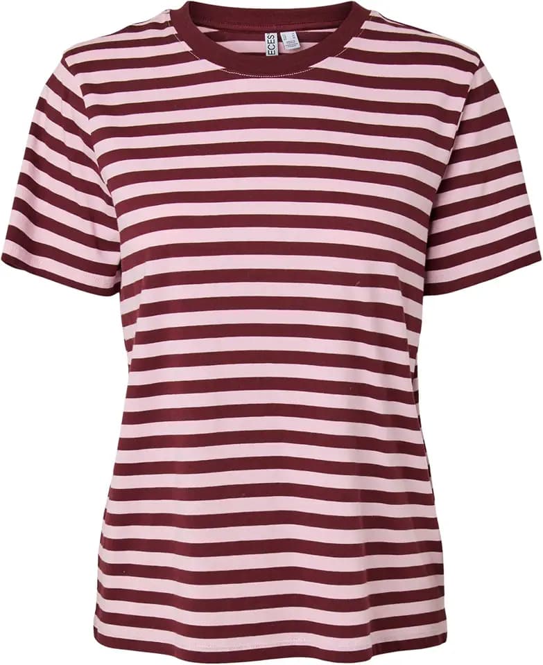 Pieces Damen Pieces Female T-Shirt Pcria Gestreiftes Pcria Ss Tee Multicol Stripes Bc Noos (1er Pack)